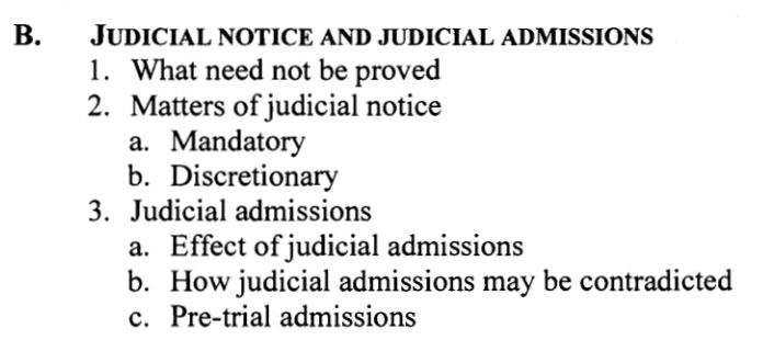 Judicial Notice and Judicial Admissions