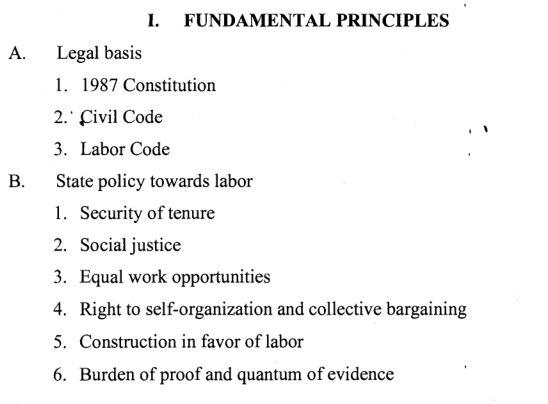 Fundamental Principles in Labor Law