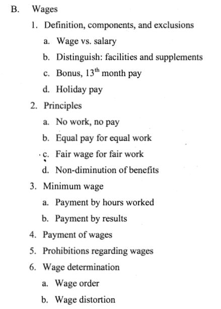 Labor Standards Part II (Wages)